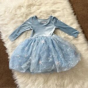 Only Little Once SET Ice Princess Elsa Sequin Snowflake Dress Cape Costume 10